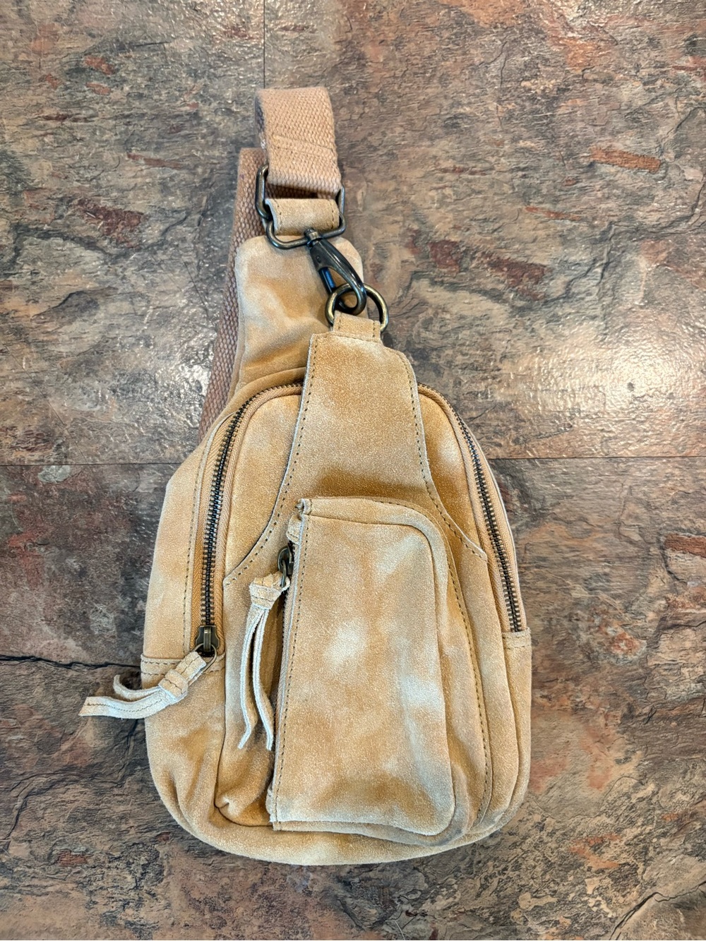 Free people tan suede Hudson bag